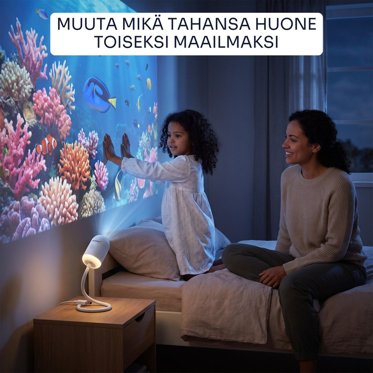 Starly muuttaa lastenhuoneen seinän koralliriutaksi