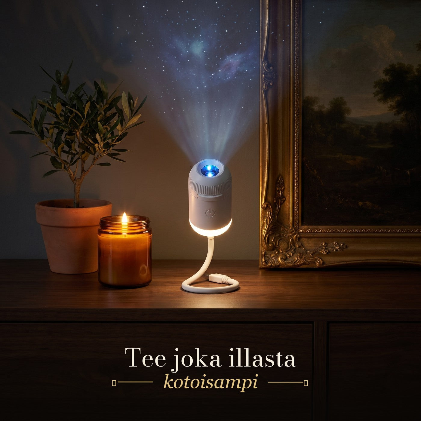 Starly hehkumassa senkillä kynttilän vieressä
